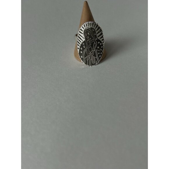 Virgin of Guadalupe Ring 925 Sterling Silver Size 10 Mexican Devotional Jewelry - Picture 7 of 16